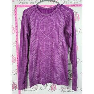 lululemon athletica shirt rare Purple Cable-Knit Long Sleeve Tee